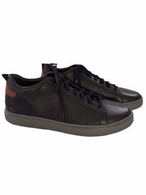 Geox Respira Low Top Leather Black Grey Size 12.5 Sneakers Lace Up EUC Men’s